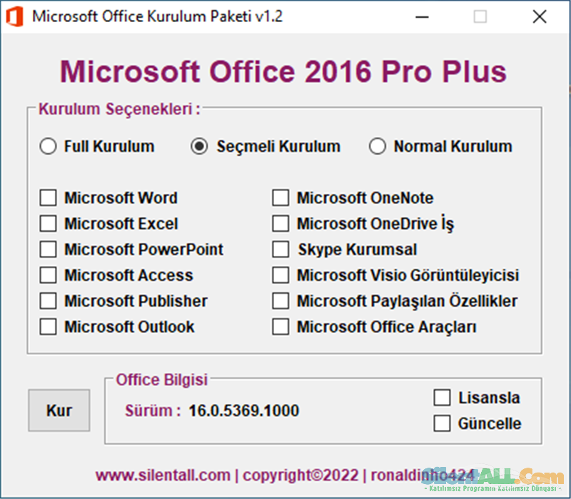 Microsoft Office 2016 Pro Plus VL TR | Kasım 2023 | VİP