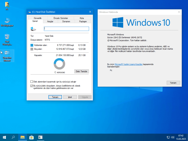 Windows 10 Pro 22h2 19045.2673 Lite 2,2 Gb Esd Edge Defender Yok Herkese Açık
