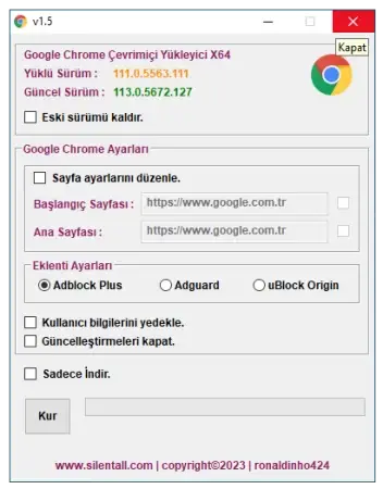 Google Chrome Çevrimiçi Yükleyici v1.5.1 | VIP