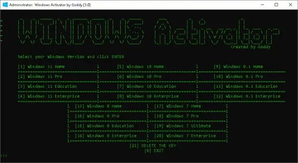 Windows Activator by Goddy 3.0 | Portable