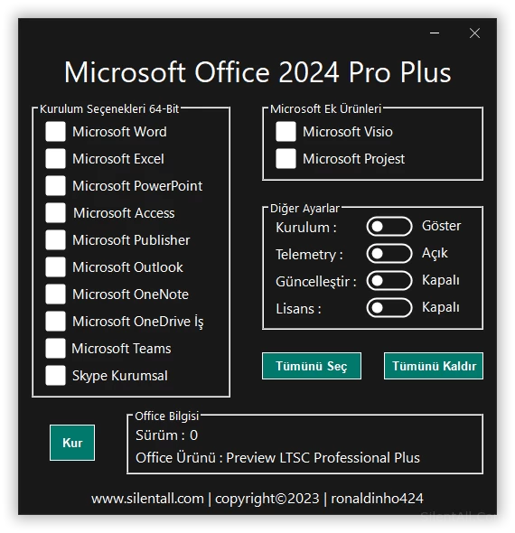 Microsoft Office 2024 Pro Plus Preview TR | Project | Visio | Ocak 2024 | VİP