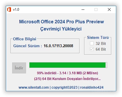 Microsoft Office 2024 Pro Plus Preview Çevrimiçi Yükleyici v1.0 | (Premium)